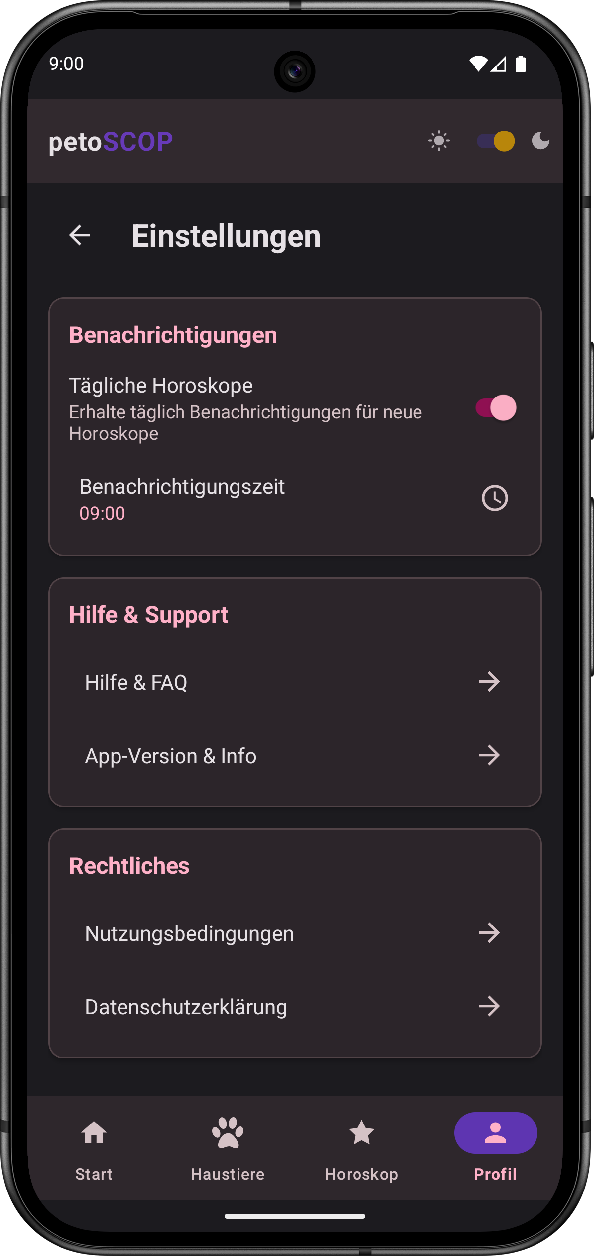 Einstellungen und Benachrichtigungen